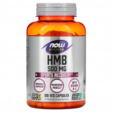 Гідроксиметилбутират ГМБ, HMB, Now Foods, Sports, 500 мг, 120 вегетаріанських капсул