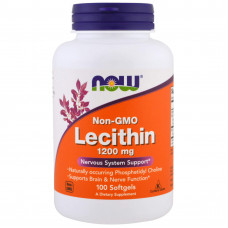Лецитин, Lecithin, Now Foods, 1200 мг, 100 гелевих капсул