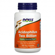 Пробіотик, Acidophilus, Now Foods, 2 млрд, 100 рослинних капсул