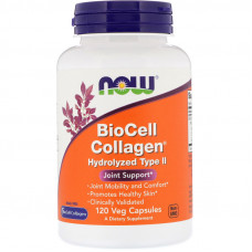 Колаген Біосил тип II, BioCell Collagen, Now Foods, гідролізований, 120 вегетаріанських капсул