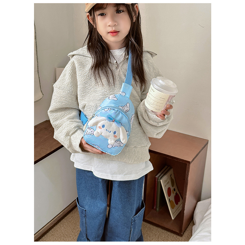 Детская сумка TD-34 Kuromi с аниме через плечо на одно отделение с ремешком Blue