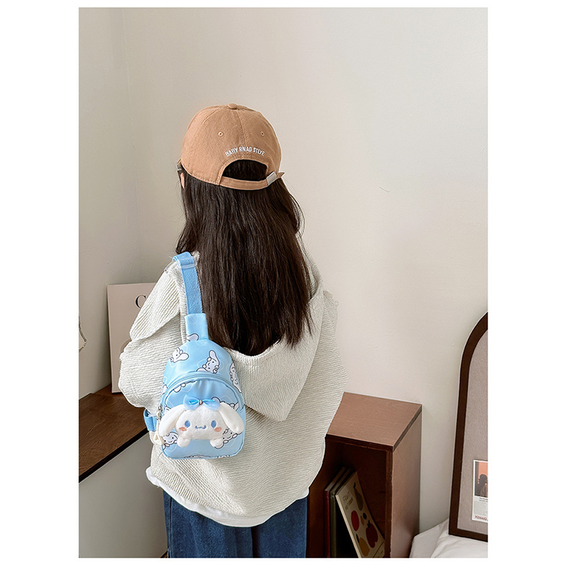 Детская сумка TD-34 Kuromi с аниме через плечо на одно отделение с ремешком Blue