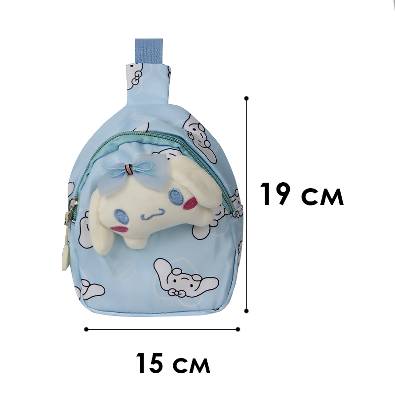 Детская сумка TD-34 Kuromi с аниме через плечо на одно отделение с ремешком Blue