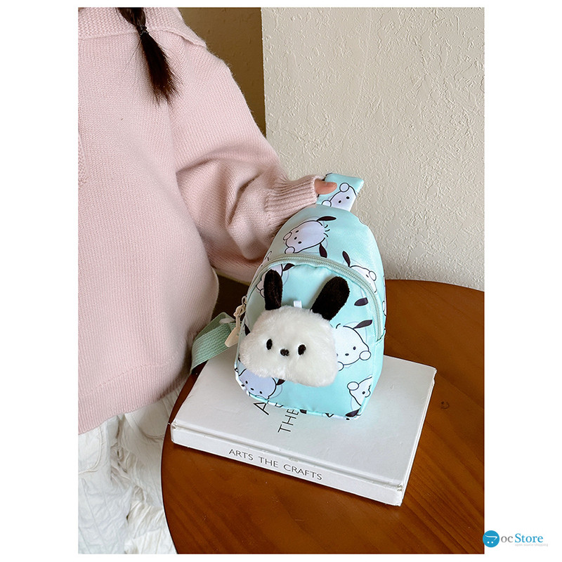 Детская сумка TD-34 Kuromi с аниме через плечо на одно отделение с ремешком Turquoise