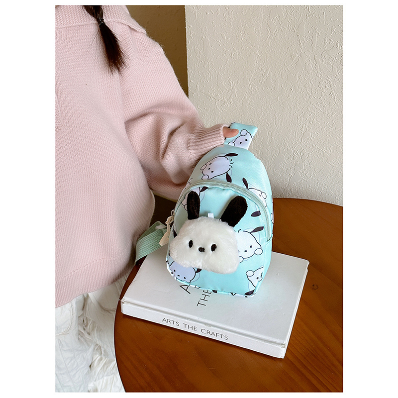 Детская сумка TD-34 Kuromi с аниме через плечо на одно отделение с ремешком Turquoise