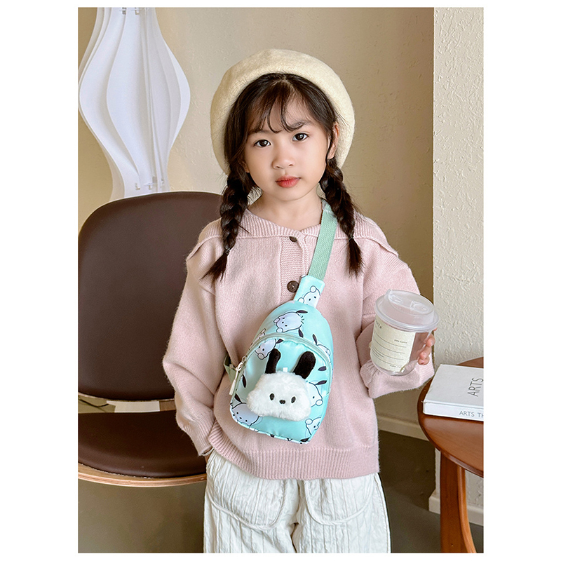 Детская сумка TD-34 Kuromi с аниме через плечо на одно отделение с ремешком Turquoise