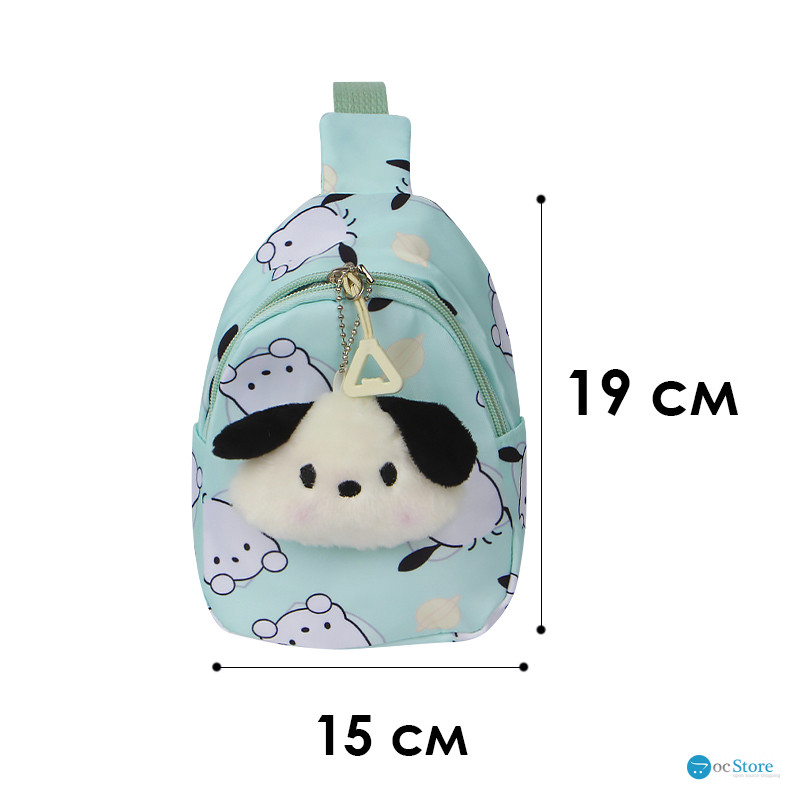 Детская сумка TD-34 Kuromi с аниме через плечо на одно отделение с ремешком Turquoise