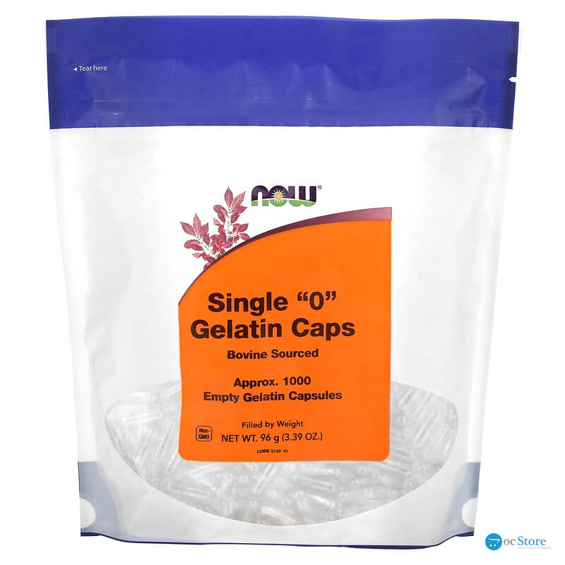 Порожні капсули "0", Single "0" Gelatin Caps, Now Foods, 1000 порожніх желатинових капсул (96 г)