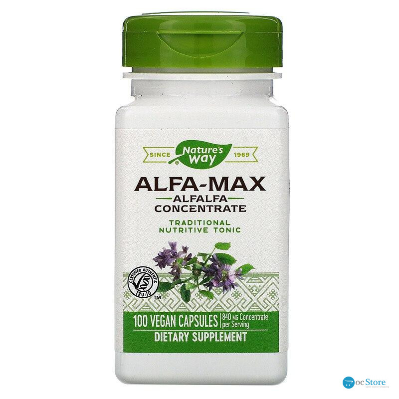 Альфальфа Макс, Alfa-Max, Nature's Way, концентрат, 840 мг, 100 веганських капсул (420 мг на капсулу)