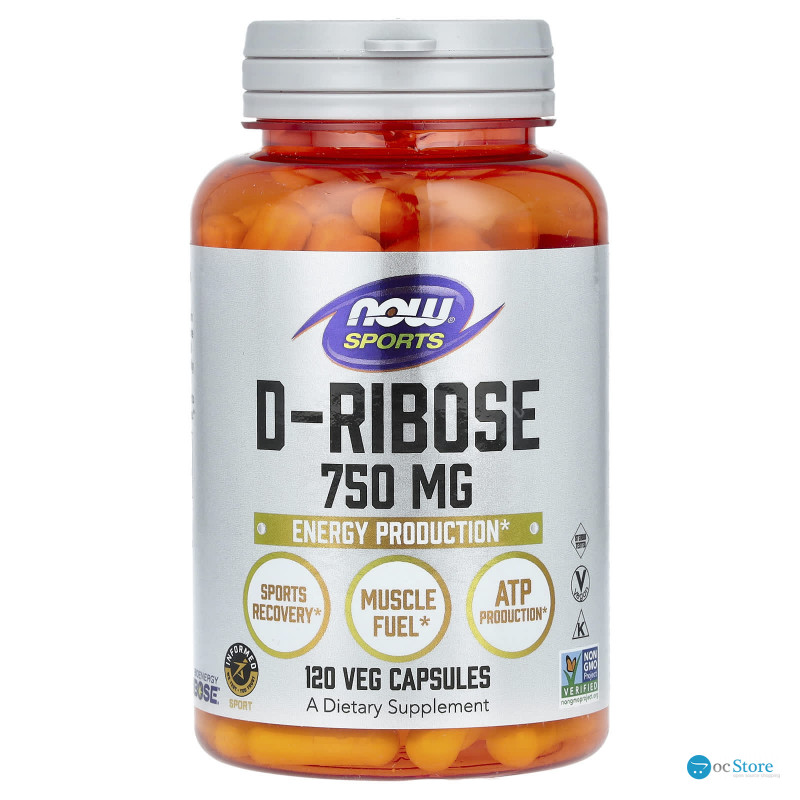 D-рибоза, D-Ribose, Now Foods, Sports, 750 мг, 120 вегетаріанських капсул
