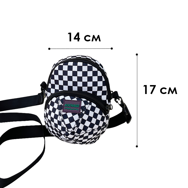 Детская сумка TD-637/1 через плечо на два отделения с ремешком  Black