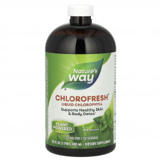 Хлорофіл, Chlorofresh, Nature's Way, рідкий, смак м'яти, 132 мг, 480 мл (132 мг на 2 столові ложки)