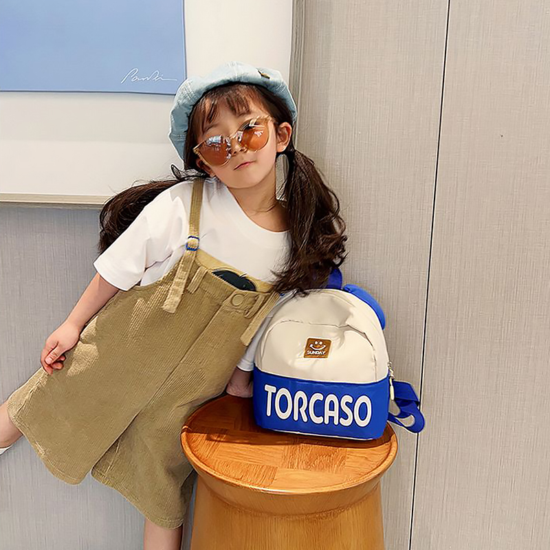 Детский рюкзак TD-620 на одно отделение с ремешком и ушками Blue