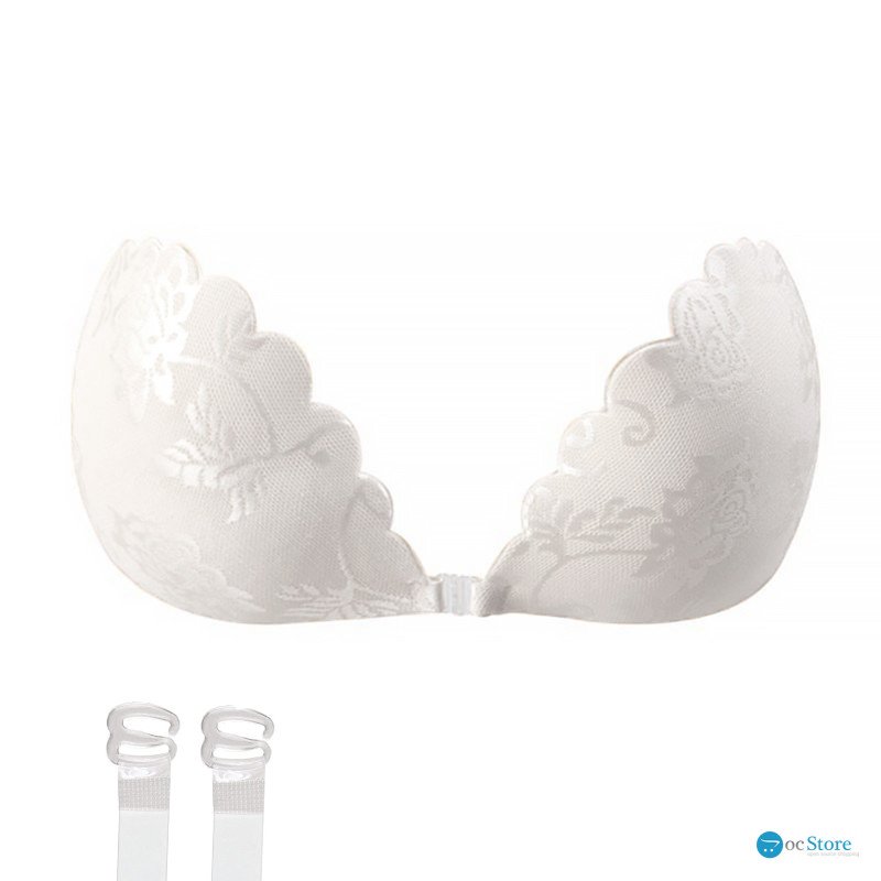 Бюстгальтер-невидимка Fly Bra G00D89 с эффектом Рush Up без бретелей кружевной лиф Белый A
