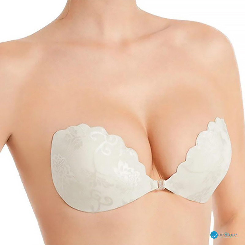 Бюстгальтер-невидимка Fly Bra G00D89 с эффектом Рush Up без бретелей кружевной лиф Белый C