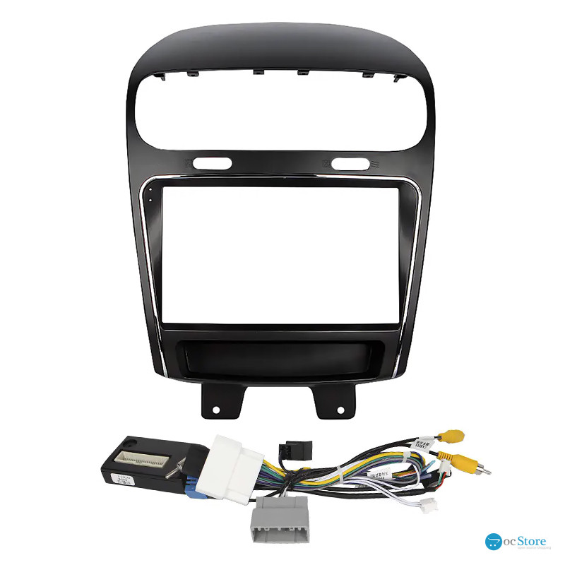 Штатный комплект переходная рамка Dodge Journey 2011-2020 Fiat Freemont 2011-2016 (0000) 9" + адаптер питания