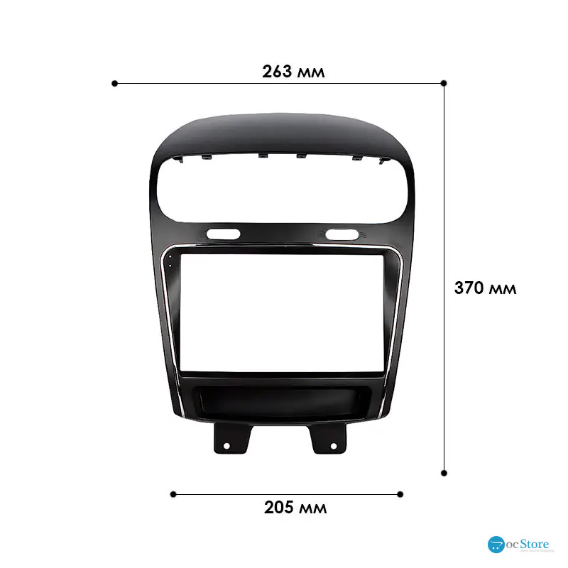Штатный комплект переходная рамка Dodge Journey 2011-2020 Fiat Freemont 2011-2016 (0000) 9" + адаптер питания