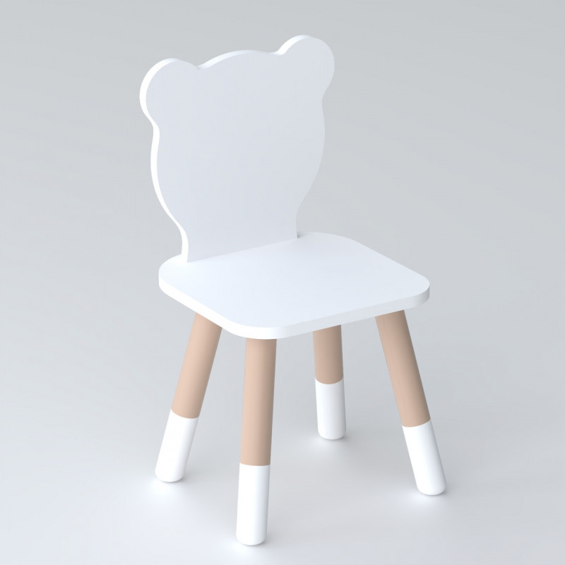 Дитячий стільчик ведмедик 26.5х26х25см, стілець для дітей, білий