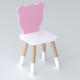 Дитячий стільчик ведмедик 26.5х26х25см, стілець для дитини, білий з рожевим