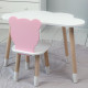 Дитячий стільчик ведмедик 26.5х26х25см, стілець для дитини, білий з рожевим