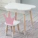 Дитячий стільчик "корона" з дерева 26.5х26х25см, стілець для дівчинки, білий з рожевим