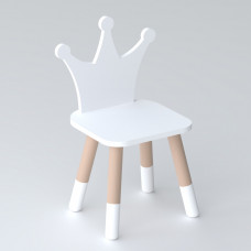 Дитячий дерев'яний стільчик принцеса 26.5х26х25см, стілець для дитини, білий