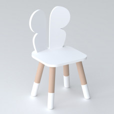 Дитячий стільчик метелик 26.5х26х25см, стілець у дитячу кімнату до 7 років, білий