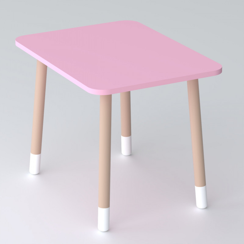 Дитячий прямокутний столик 46х60х45, стіл для дитячої кімнати, рожевий