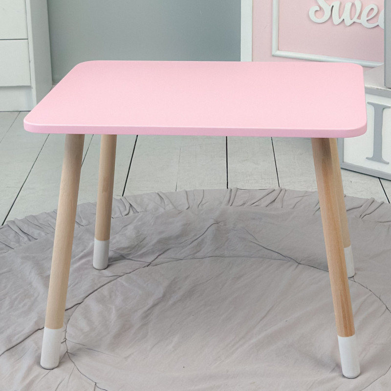 Дитячий прямокутний столик 46х60х45, стіл для дитячої кімнати, рожевий