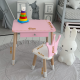 Дитячий столик з висувним ящиком 46х60х45, стіл для дівчинки з нішею, рожевий
