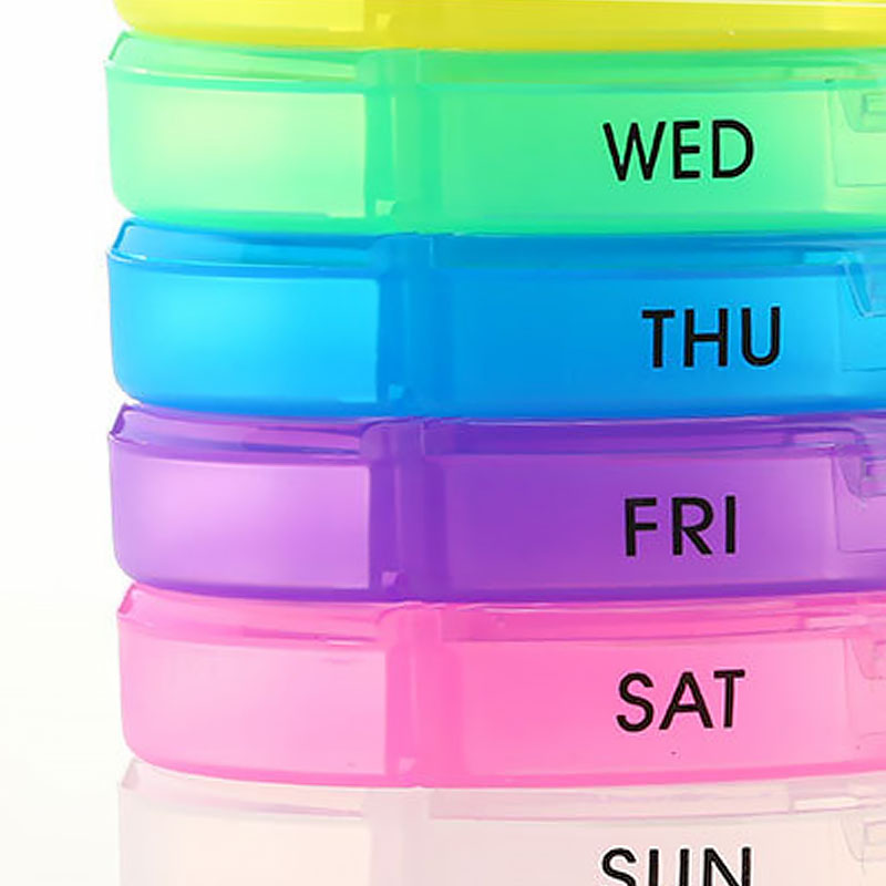 Таблетница органайзер для таблеток FY-8826 на 7 отделений Green