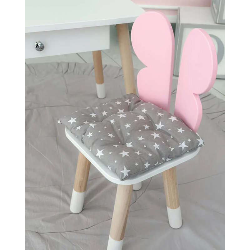 Подушка м'яка для дитячого стільчика 23х28, рожева в горошок