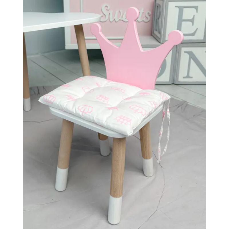 Подушка м'яка для дитячого стільчика 23х28, біла