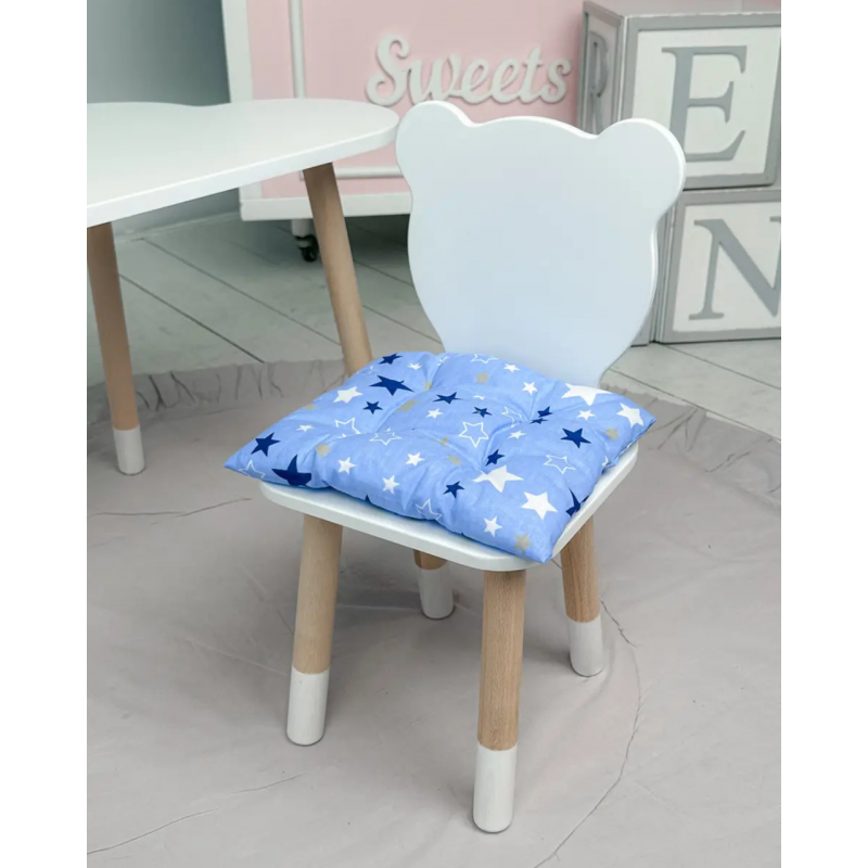 Подушка м'яка для дитячого стільчика 23х28, біла