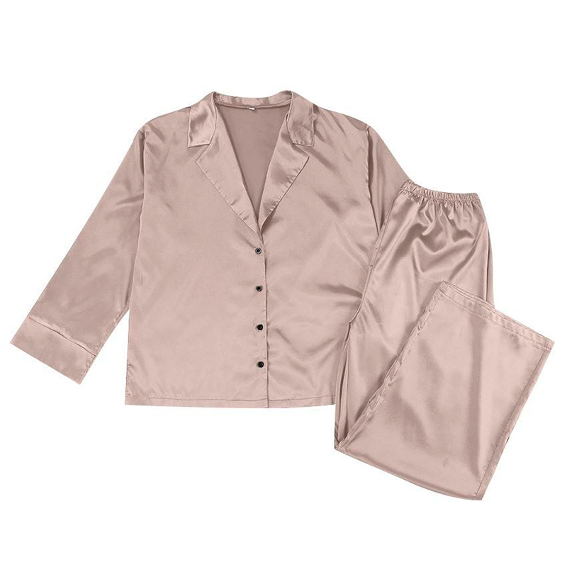 Женский шелковый комплект для дома и сна 2SYCK1315 рукашка и штаны женская пижама атласная Мокко S