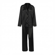 Женский шелковый комплект для дома и сна 2SYCK1315 рукашка и штаны женская пижама атласная Черный M