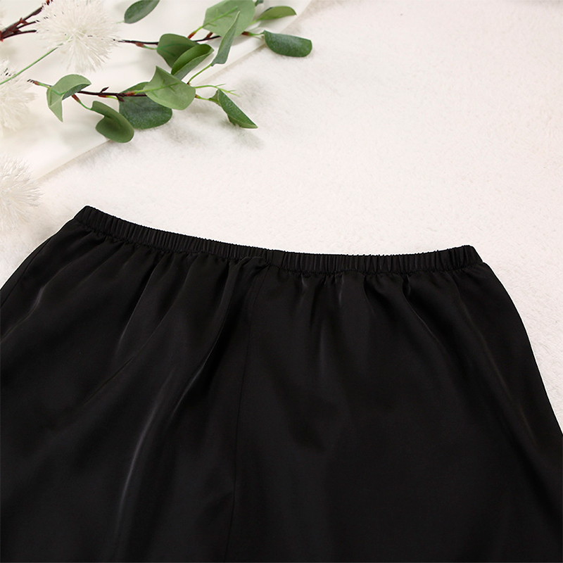 Женский шелковый комплект для дома и сна 2SYCK1315 рукашка и штаны женская пижама атласная Черный S