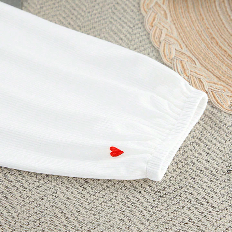 Женский костюм 2ZYCK8006B1 для дома пижама белый с сердечками L