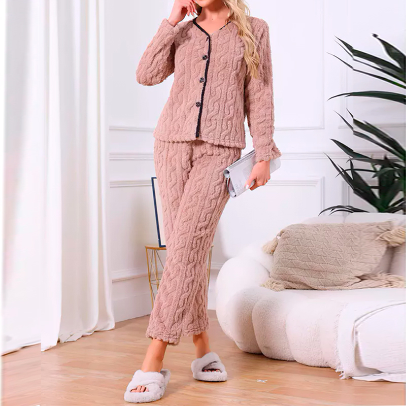 Женская тёплая пижама 5312 Light pink костюм для дома M