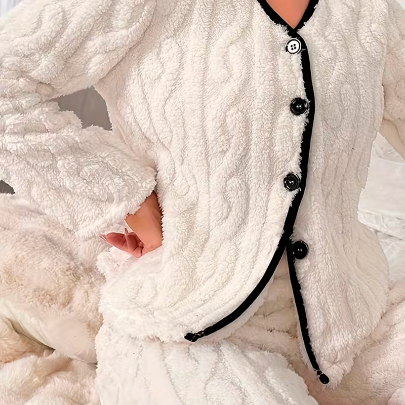 Женская тёплая пижама 5312 White костюм для дома S