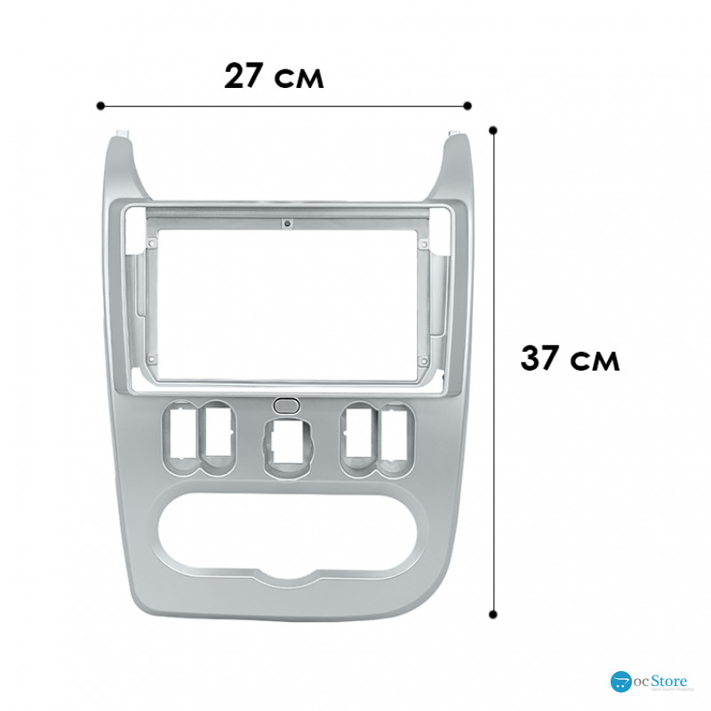 Переходная рамка Renault Dacia Logan 2009-2013 Sandero 2007-2011 Nissan NP200 2009+ Dacia Duster 2010-2013 (RE 021N) 7179 9" Silver