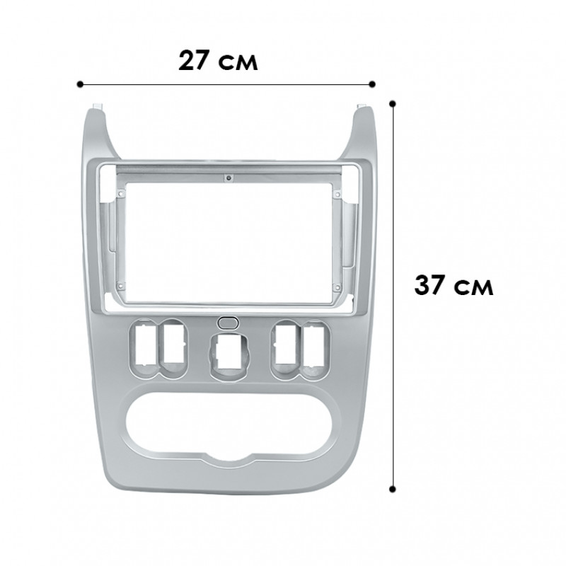 Переходная рамка Renault Dacia Logan 2009-2013 Sandero 2007-2011 Nissan NP200 2009+ Dacia Duster 2010-2013 (RE 021N) 7179 9" Silver