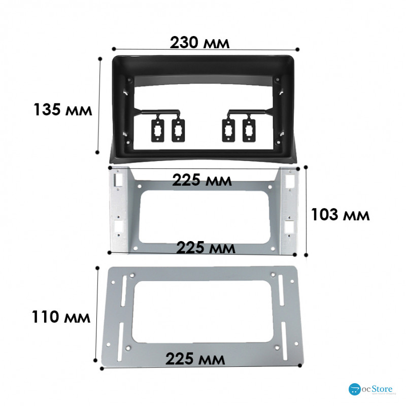 Переходная рамка Volkswagen Multivan 2010-2015 (6706) 9"