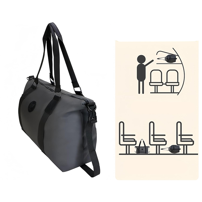 Сумка дорожная 66 спортивная с карманом снаружи с регулируемым плечевым ремнем Gray