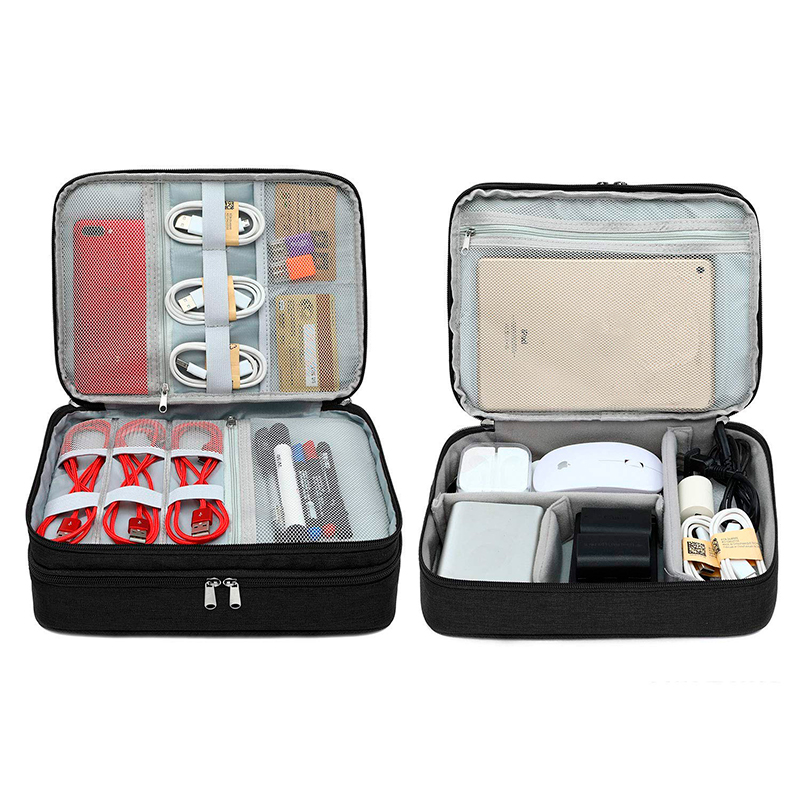 Сумка органайзер # 082 для хранения проводов зарядок кабелей аксессуаров флешек  Black