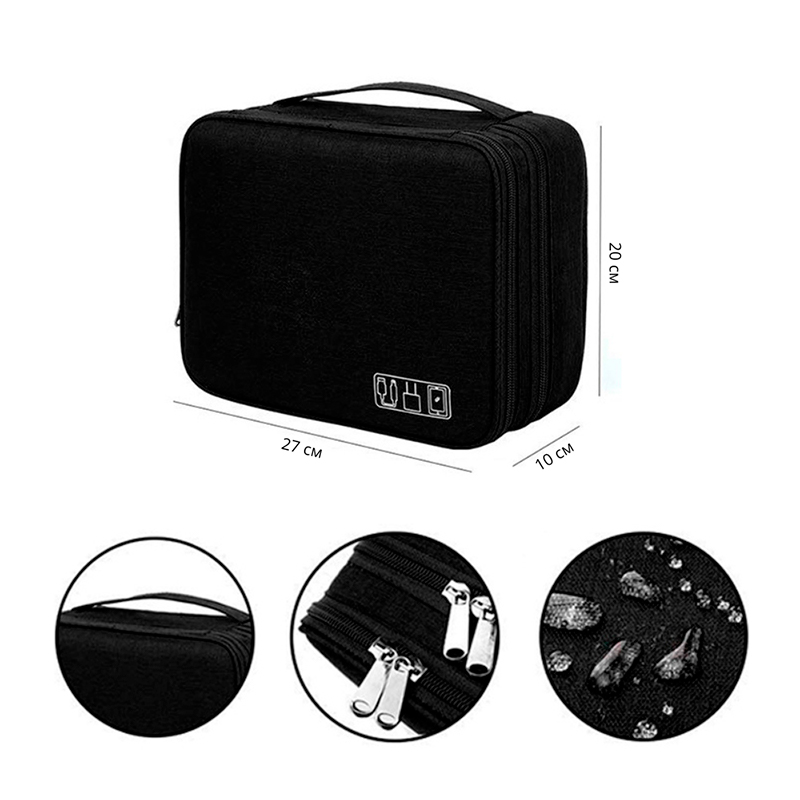 Сумка органайзер # 082 для хранения проводов зарядок кабелей аксессуаров флешек  Black