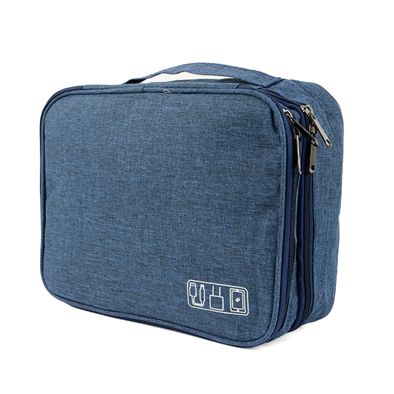 Сумка органайзер # 082 для хранения проводов зарядок кабелей аксессуаров флешек  Blue