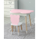 Столик хмаринка з нішею для речей 54х68х50 і стільчик спинка медведик 26.5х26х25, стіл та стілець в дитячу, білий з рожевим