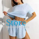 Женский комплект для дома и сна SM24107A футболка и шорты женская пижама Blue S