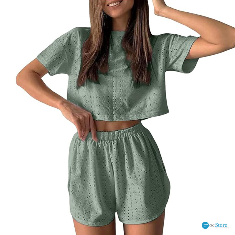 Женский комплект для дома и сна SM24107A футболка и шорты женская пижама Green L